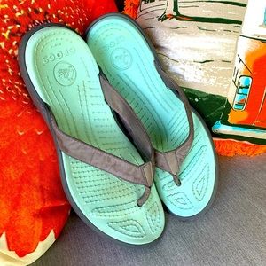 Crocs Flip Flop - Grey and Blue - Size 10